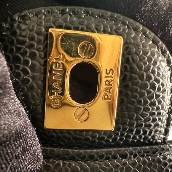 🖌Auth Chanel Classic Medium ” DOUBLE Flap Bag GHW Caviar Leather - Picture 13 of 16